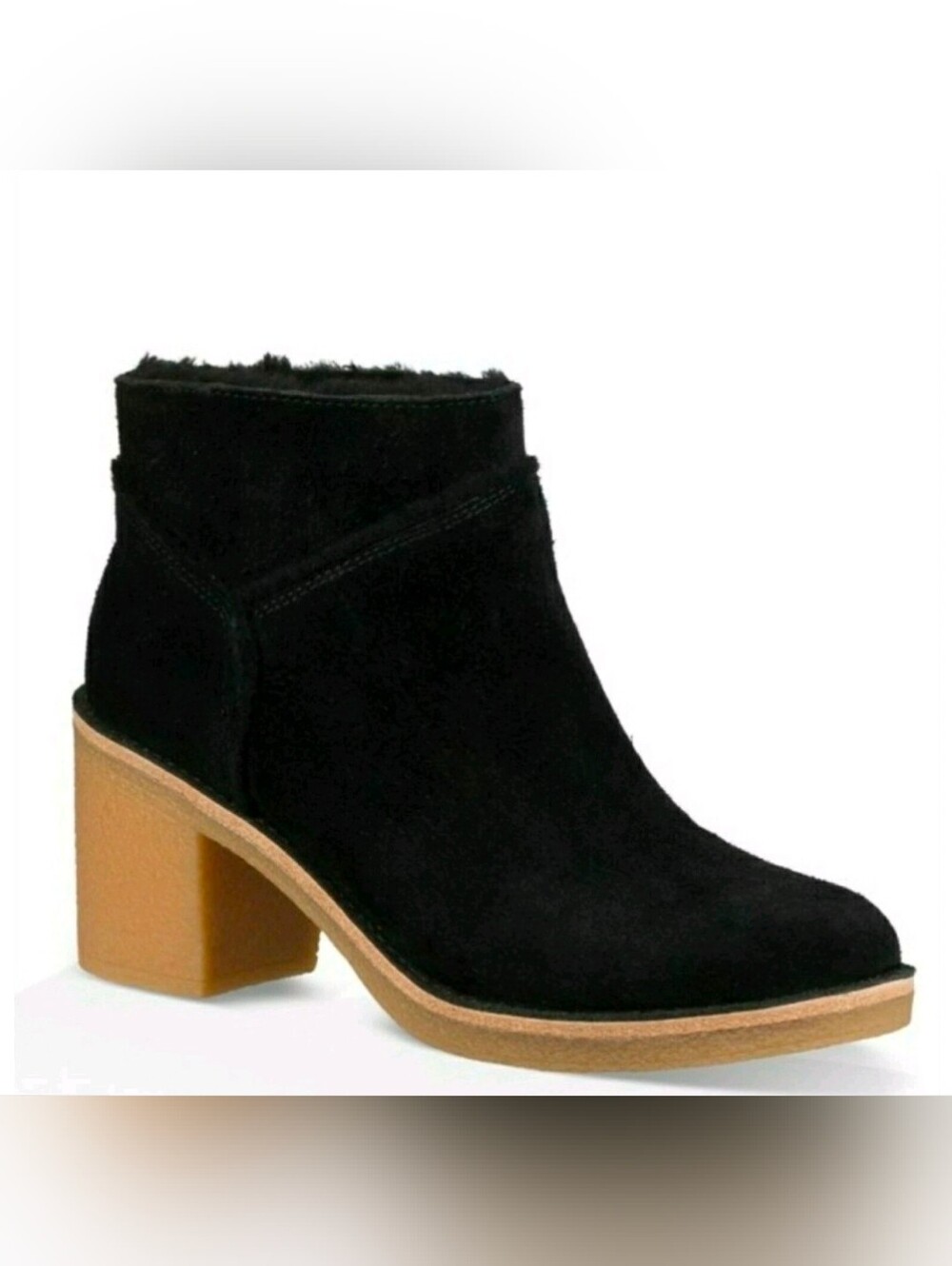 UGG Boots Women's 8.5 Black Suede Block Heel Kasen Chunky Water Resistent Winter